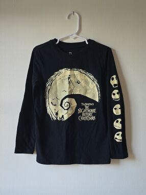 The Nightmare Before Christmas Black Graphic Long-Sleeve Kids Tee